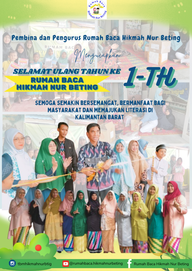 
 Refleksi Setahun Rumah Baca Hikmah Nur Beting