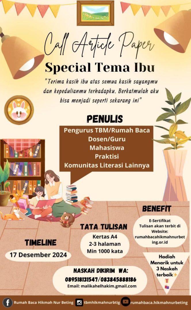
 Call Article Paper: Special Tema Ibu