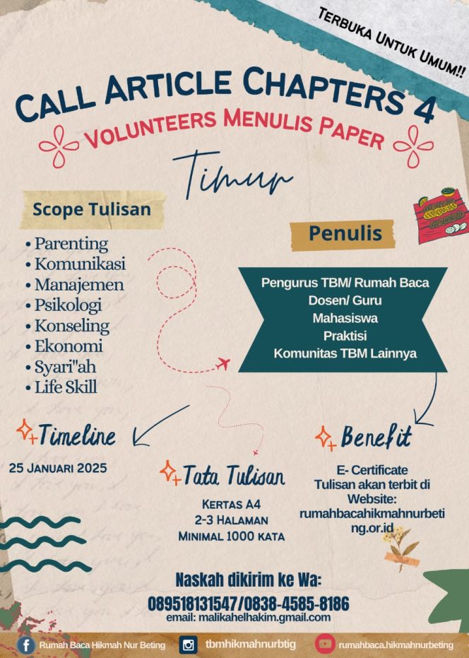 
 Pembukaan Volunteer Menulis Paper Chapter 4