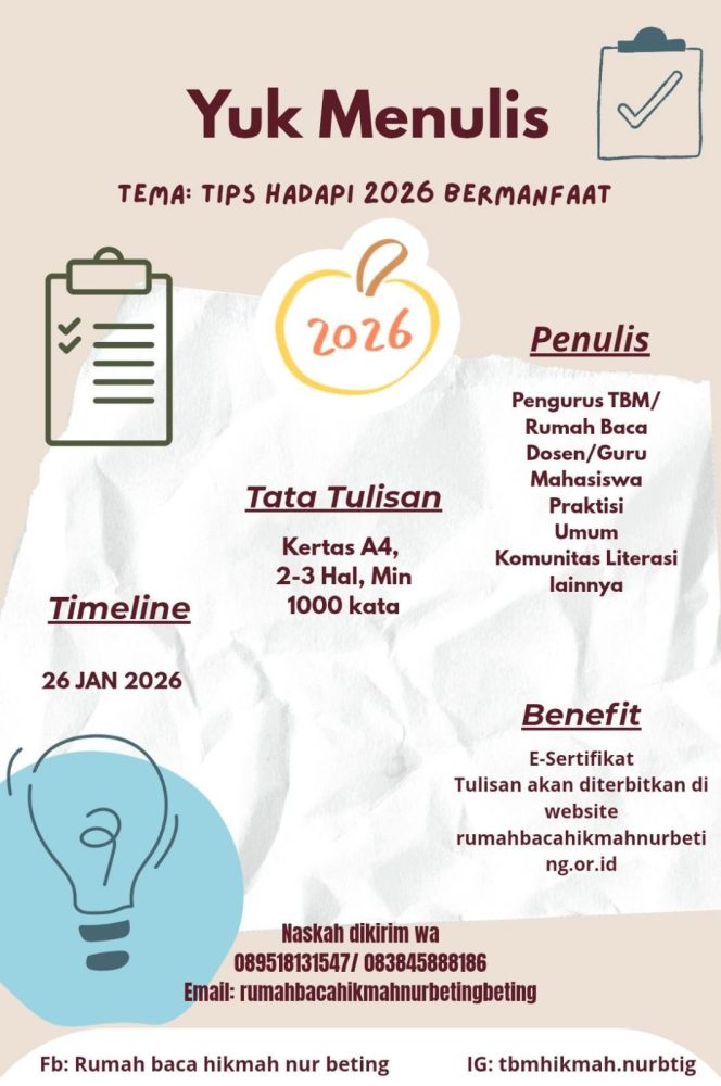 
 Yuk Menulis Tips Hadapi Tantangan 2026